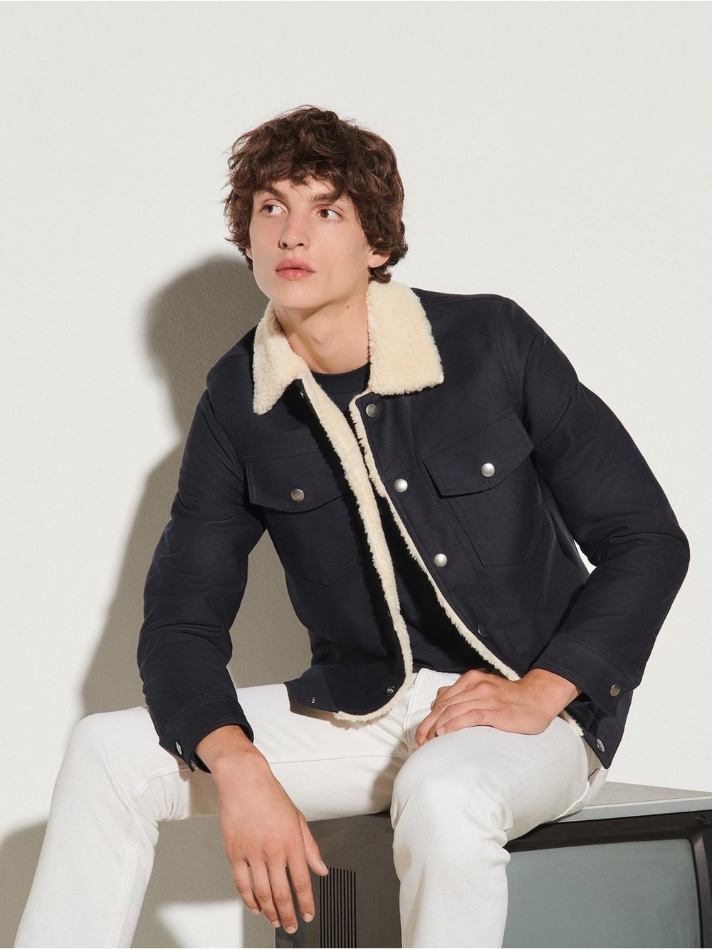 Sandro Jacket with Cream Sherpa Lining